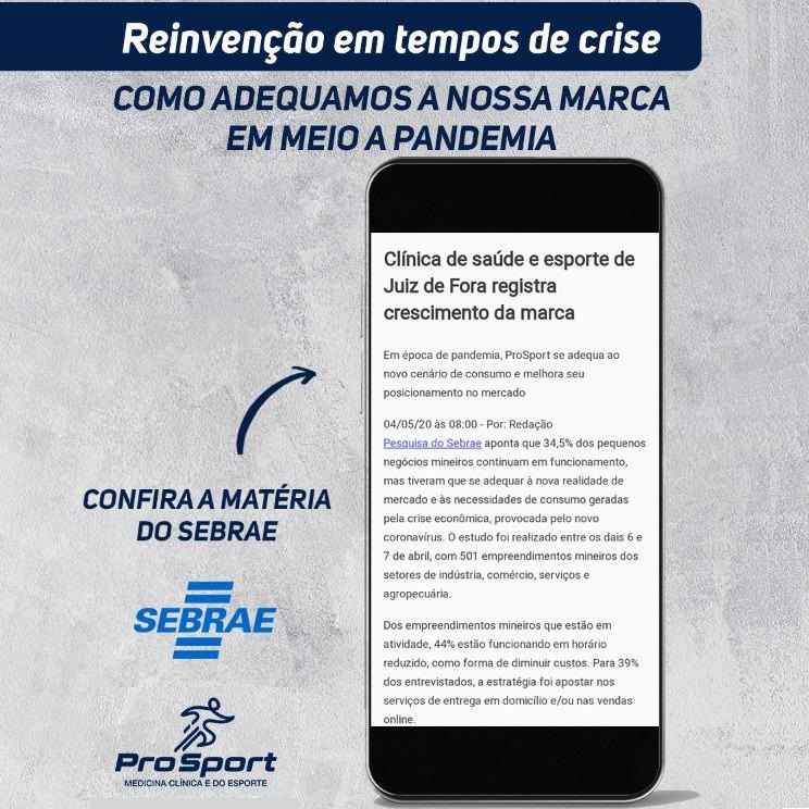 sebrae - Sebrae: Clínica ProSport cresce marca durante pandemia